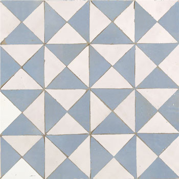 Mosaic House Moroccan tile Azur 26-17 Polar White Sky blue  zellige, mosaic, zellij, field, pattern, glaze, simple 